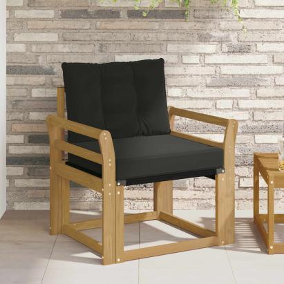 Canapea de exterior Lemn solid de Acacia și Textilene Alb GartenMobel Dekor