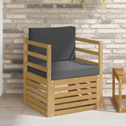Canapea de exterior Poliester alb și antracit GartenMobel Dekor