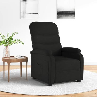 Fotoliu rabatabil, negru, material textil GartenMobel Dekor