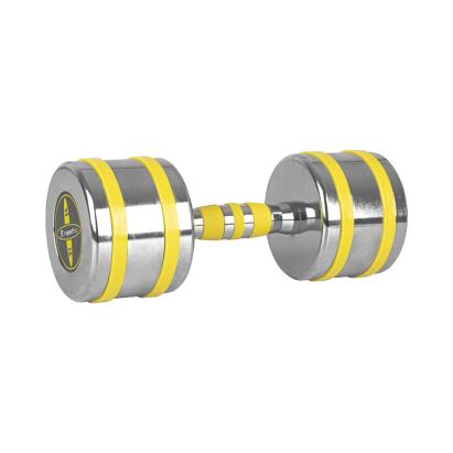 Gantera cromata inSPORTline Yellsteel 14 kg, maner aderent ergonomic