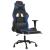 Scaun de gaming masaj/suport picioare negru&albastru piele eco GartenMobel Dekor