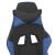 Scaun de gaming masaj/suport picioare negru&albastru piele eco GartenMobel Dekor