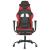 Scaun de gaming cu masaj/suport picioare, negru/roșu, piele eco GartenMobel Dekor