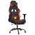 Scaun de gaming cu masaj/suport picioare, negru/roșu, piele eco GartenMobel Dekor