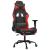 Scaun de gaming cu masaj/suport picioare, negru/roșu, piele eco GartenMobel Dekor