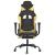 Scaun de gaming cu masaj/suport picioare negru/auriu piele eco GartenMobel Dekor