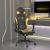 Scaun de gaming cu masaj/suport picioare negru/auriu piele eco GartenMobel Dekor