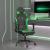 Scaun gaming de masaj/suport picioare, negru/verde, piele eco GartenMobel Dekor