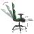 Scaun gaming de masaj/suport picioare, negru/verde, piele eco GartenMobel Dekor