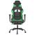 Scaun gaming de masaj/suport picioare, negru/verde, piele eco GartenMobel Dekor