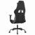 Scaun de gaming cu masaj/suport picioare, negru/gri, piele eco GartenMobel Dekor