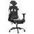 Scaun de gaming masaj/suport picioare alb/negru piele eco GartenMobel Dekor
