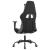 Scaun de gaming masaj/suport picioare alb/negru piele eco GartenMobel Dekor