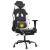 Scaun de gaming masaj/suport picioare alb/negru piele eco GartenMobel Dekor