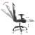 Scaun de gaming masaj/suport picioare alb/negru piele eco GartenMobel Dekor