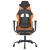 Scaun gaming masaj/suport picioare, negru/portocaliu, piele eco GartenMobel Dekor