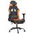 Scaun gaming masaj/suport picioare, negru/portocaliu, piele eco GartenMobel Dekor