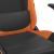 Scaun gaming masaj/suport picioare, negru/portocaliu, piele eco GartenMobel Dekor