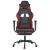 Scaun de gaming masaj/suport picioare negru/roșu vin piele eco GartenMobel Dekor