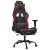Scaun de gaming masaj/suport picioare negru/roșu vin piele eco GartenMobel Dekor