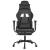 Scaun de gaming cu masaj/suport picioare, negru, piele eco GartenMobel Dekor