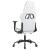 Scaun de gaming masaj/suport picioare alb/negru piele eco GartenMobel Dekor
