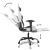 Scaun de gaming masaj/suport picioare alb/negru piele eco GartenMobel Dekor