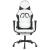 Scaun de gaming masaj/suport picioare alb/negru piele eco GartenMobel Dekor
