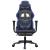 Scaun de gaming masaj/suport picioare negru/albastru piele eco GartenMobel Dekor