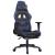 Scaun de gaming masaj/suport picioare negru/albastru piele eco GartenMobel Dekor