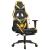 Scaun de gaming cu masaj/suport picioare negru/auriu piele eco GartenMobel Dekor