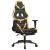 Scaun de gaming cu masaj/suport picioare negru/auriu piele eco GartenMobel Dekor