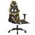 Scaun de gaming cu masaj/suport picioare negru/auriu piele eco GartenMobel Dekor