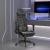 Scaun de gaming cu masaj/suport picioare, negru/gri, piele eco GartenMobel Dekor
