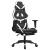 Scaun de gaming masaj/suport picioare alb/negru piele eco GartenMobel Dekor
