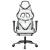 Scaun de gaming masaj/suport picioare alb/negru piele eco GartenMobel Dekor