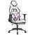 Scaun de gaming masaj/suport picioare alb/negru piele eco GartenMobel Dekor