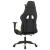 Scaun de gaming cu masaj/suport picioare negru/auriu piele eco GartenMobel Dekor
