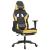 Scaun de gaming cu masaj/suport picioare negru/auriu piele eco GartenMobel Dekor