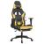 Scaun de gaming cu masaj/suport picioare negru/auriu piele eco GartenMobel Dekor