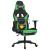 Scaun gaming de masaj/suport picioare, negru/verde, piele eco GartenMobel Dekor