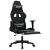 Scaun de gaming cu masaj/suport picioare, negru, piele eco GartenMobel Dekor