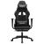 Scaun de gaming cu masaj/suport picioare, negru, piele eco GartenMobel Dekor