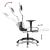 Scaun de gaming masaj/suport picioare alb/negru piele eco GartenMobel Dekor