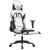Scaun de gaming masaj/suport picioare alb/negru piele eco GartenMobel Dekor