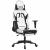 Scaun de gaming masaj/suport picioare alb/negru piele eco GartenMobel Dekor