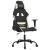 Scaun de gaming cu masaj, negru și crem, material textil GartenMobel Dekor