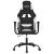 Scaun de gaming cu masaj, negru și alb, material textil GartenMobel Dekor