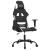 Scaun de gaming cu masaj, negru și alb, material textil GartenMobel Dekor