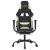 Scaun de gaming cu masaj/suport picioare, negru și crem, textil GartenMobel Dekor